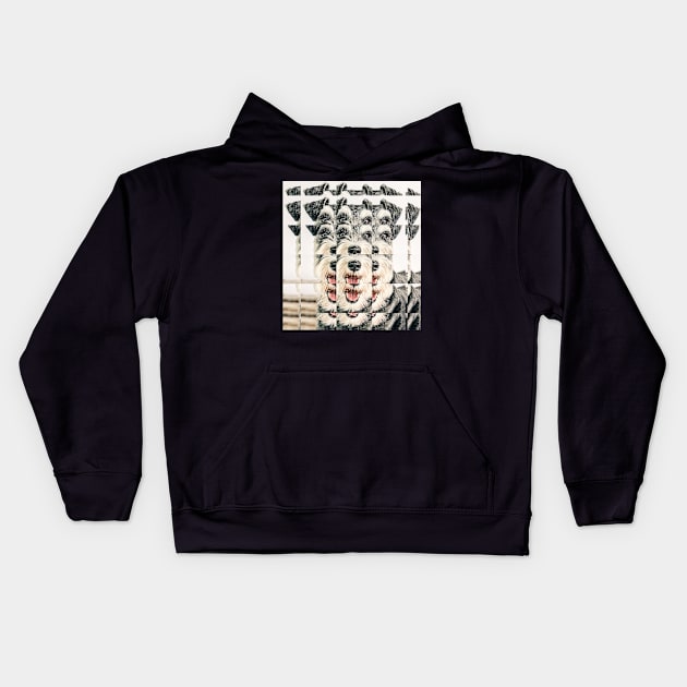 Glass Block Schnauzer looking at you Kids Hoodie by Comic Dzyns